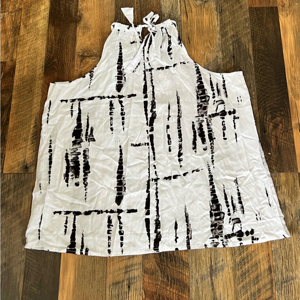 NWT Blanc du Nil Sleeveless Tie-Neck Halter Top - Picture 2 of 6